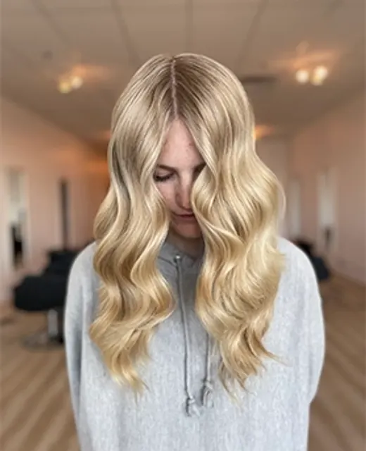 Hair colour and styling result at Aura Hair Studio