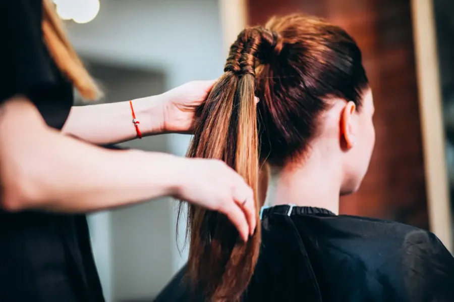 Sculpted braided ponytail occasion style